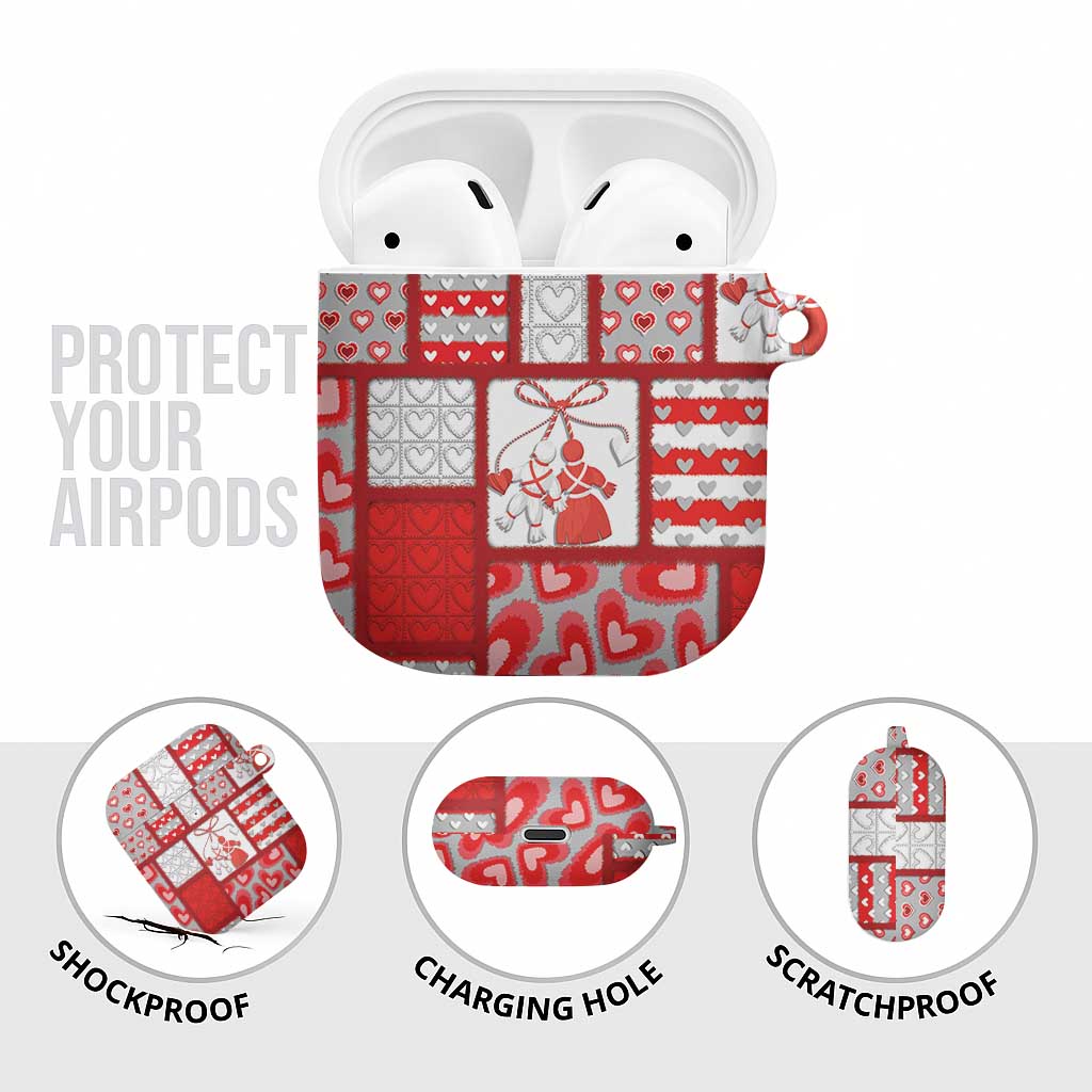 Romania Valentine's Day AirPods Case Martenitsi With Hearts Knitting Effect