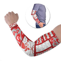 Personalized Romania Valentine's Day Arm Sleeves Martenitsi With Hearts Knitting Effect