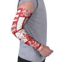 Personalized Romania Valentine's Day Arm Sleeves Martenitsi With Hearts Knitting Effect