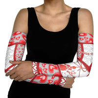 Personalized Romania Valentine's Day Arm Sleeves Martenitsi With Hearts Knitting Effect
