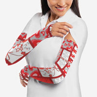 Personalized Romania Valentine's Day Arm Sleeves Martenitsi With Hearts Knitting Effect