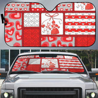 Romania Valentine's Day Auto Sun Shade Martenitsi With Hearts Knitting Effect