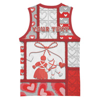 Personalized Romania Valentine's Day Basketball Jersey Martenitsi With Hearts Knitting Effect