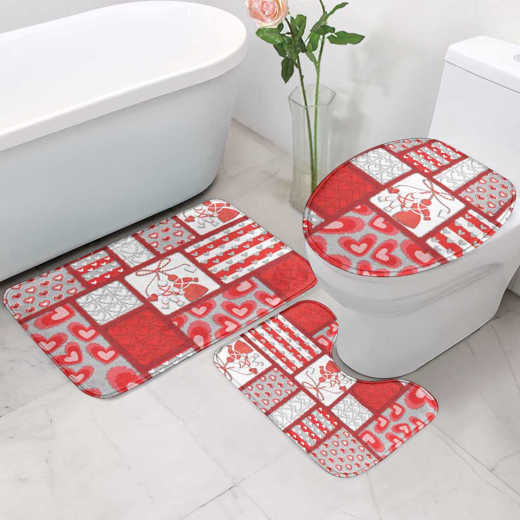 Romania Valentine's Day Bathroom Set Martenitsi With Hearts Knitting Effect