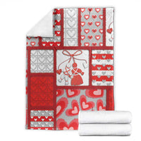 Romania Valentine's Day Blanket Martenitsi With Hearts Knitting Effect