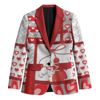 Personalized Romania Valentine's Day Blazer Martenitsi With Hearts Knitting Effect