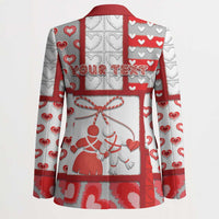 Personalized Romania Valentine's Day Blazer Martenitsi With Hearts Knitting Effect