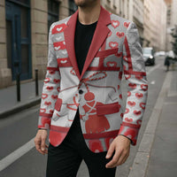 Personalized Romania Valentine's Day Blazer Martenitsi With Hearts Knitting Effect