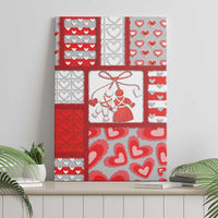 Romania Valentine's Day Canvas Wall Art Martenitsi With Hearts Knitting Effect