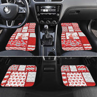 Personalized Romania Valentine's Day Car Mats Martenitsi With Hearts Knitting Effect