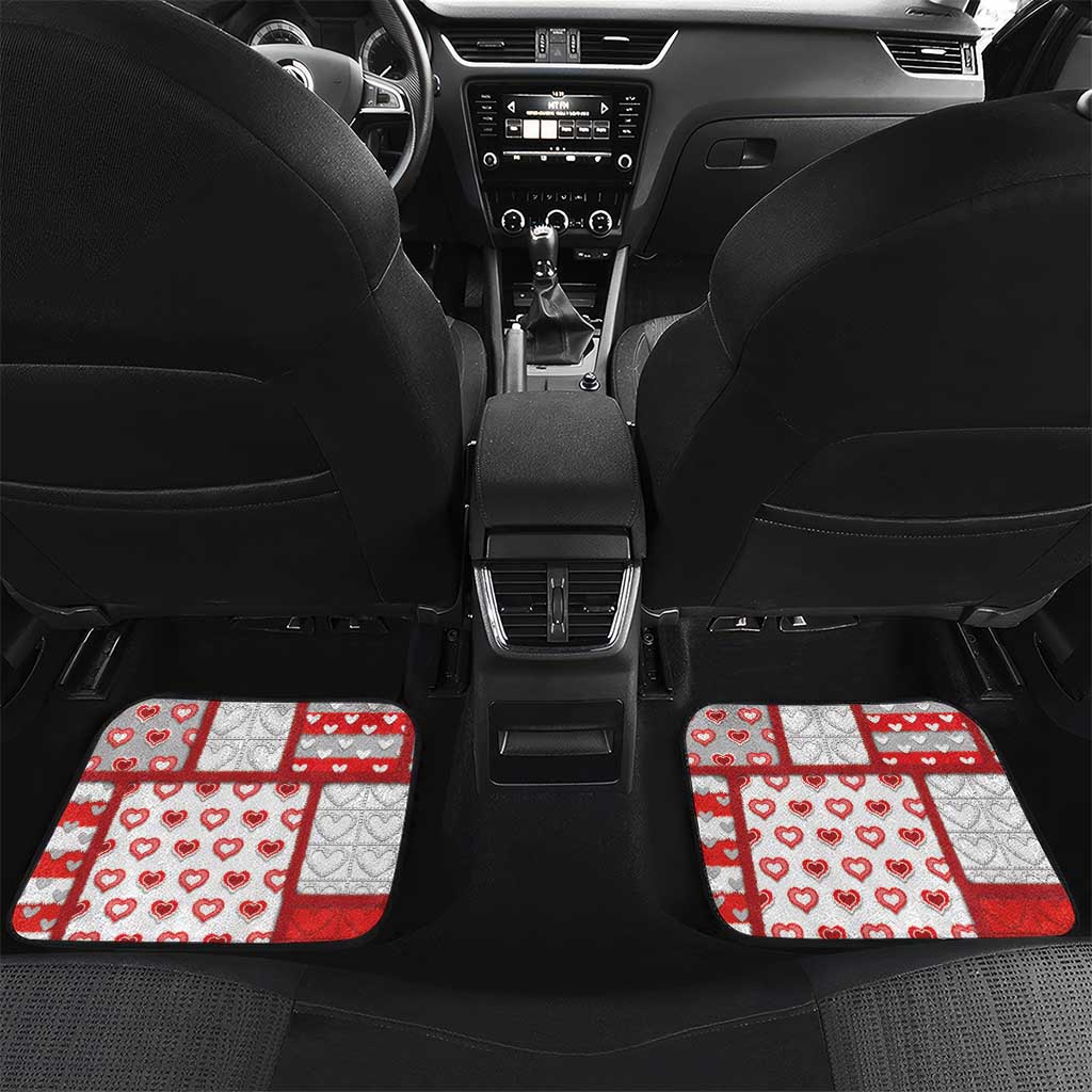 Personalized Romania Valentine's Day Car Mats Martenitsi With Hearts Knitting Effect