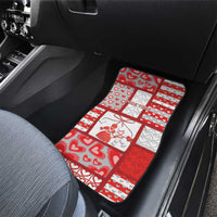 Personalized Romania Valentine's Day Car Mats Martenitsi With Hearts Knitting Effect