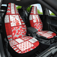 Romania Valentine's Day Car Seat Cover Martenitsi With Hearts Knitting Effect