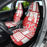 Romania Valentine's Day Car Seat Cover Martenitsi With Hearts Knitting Effect
