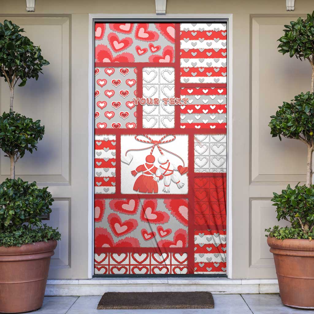 Personalized Romania Valentine's Day Door Cover Martenitsi With Hearts Knitting Effect