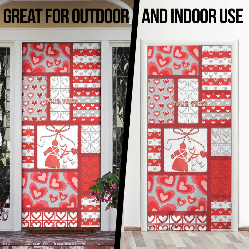 Personalized Romania Valentine's Day Door Cover Martenitsi With Hearts Knitting Effect