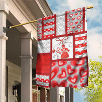 Romania Valentine's Day Garden Flag Martenitsi With Hearts Knitting Effect