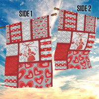 Romania Valentine's Day Garden Flag Martenitsi With Hearts Knitting Effect