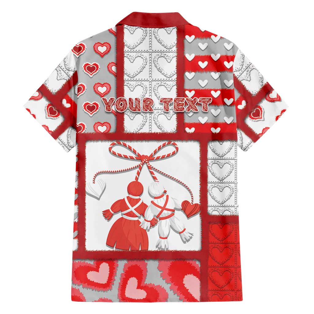 Personalized Romania Valentine's Day Hawaiian Shirt Martenitsi With Hearts Knitting Effect