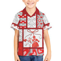 Personalized Romania Valentine's Day Hawaiian Shirt Martenitsi With Hearts Knitting Effect