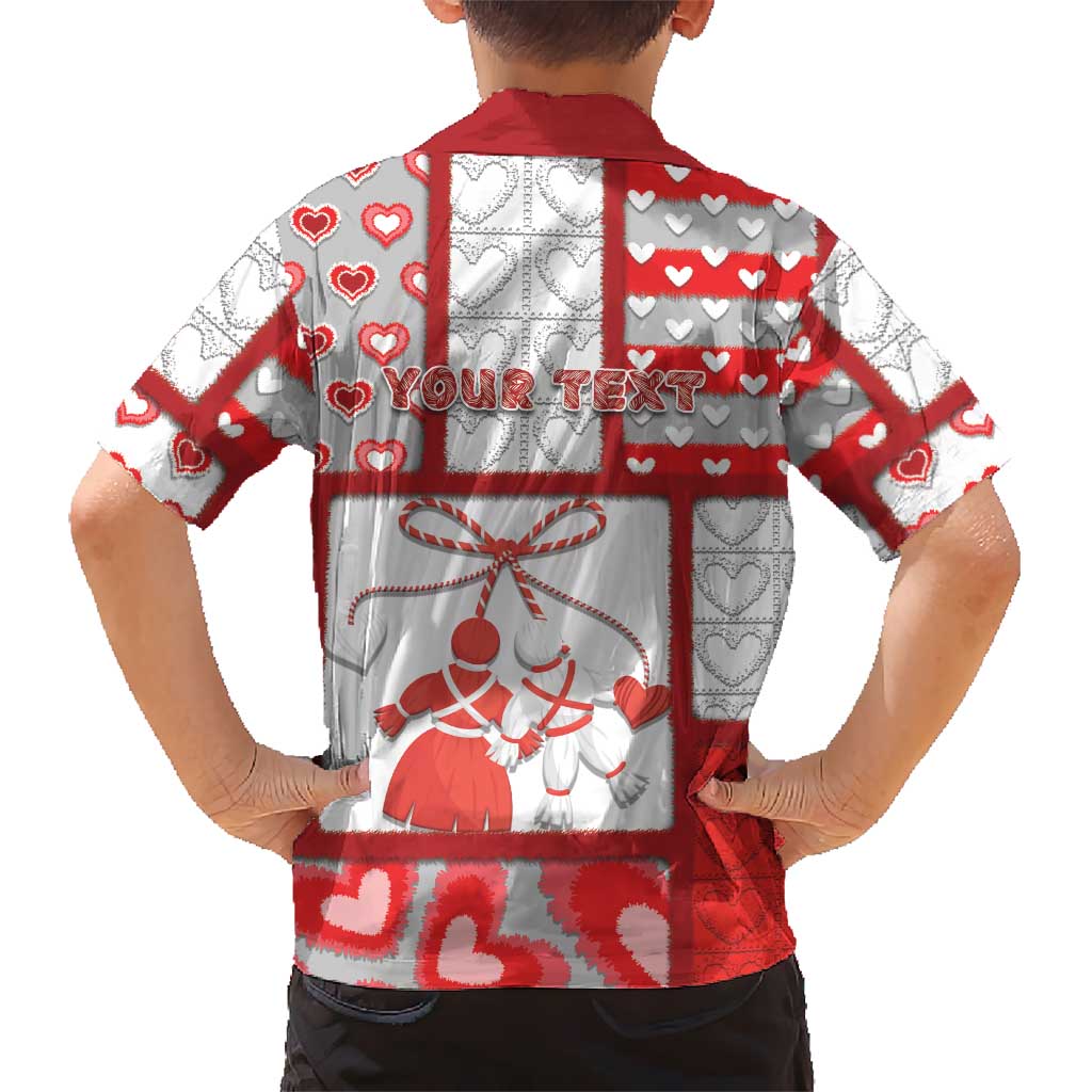 Personalized Romania Valentine's Day Hawaiian Shirt Martenitsi With Hearts Knitting Effect