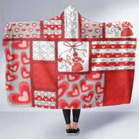 Romania Valentine's Day Hooded Blanket Martenitsi With Hearts Knitting Effect