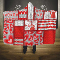 Romania Valentine's Day Hooded Blanket Martenitsi With Hearts Knitting Effect