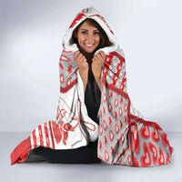Romania Valentine's Day Hooded Blanket Martenitsi With Hearts Knitting Effect