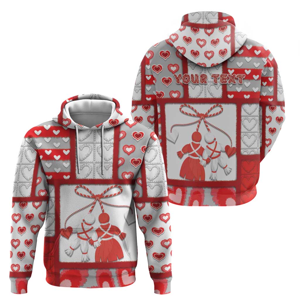 Personalized Romania Valentine's Day Hoodie Martenitsi With Hearts Knitting Effect