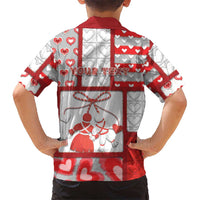 Personalized Romania Valentine's Day Kid Hawaiian Shirt Martenitsi With Hearts Knitting Effect