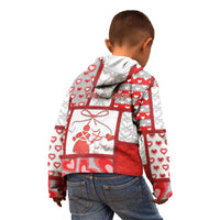 Personalized Romania Valentine's Day Kid Hoodie Martenitsi With Hearts Knitting Effect