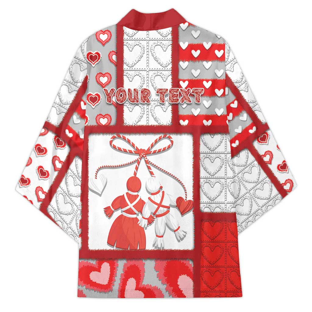 Personalized Romania Valentine's Day Kimono Martenitsi With Hearts Knitting Effect