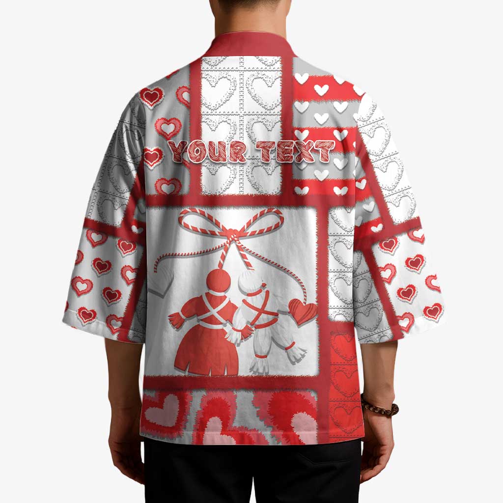 Personalized Romania Valentine's Day Kimono Martenitsi With Hearts Knitting Effect