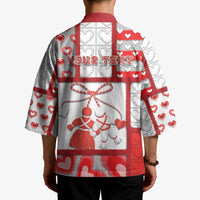 Personalized Romania Valentine's Day Kimono Martenitsi With Hearts Knitting Effect