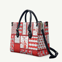 Romania Valentine's Day Leather Bag Martenitsi With Hearts Knitting Effect