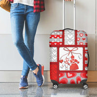 Romania Valentine's Day Luggage Cover Martenitsi With Hearts Knitting Effect