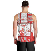 Personalized Romania Valentine's Day Men Tank Top Martenitsi With Hearts Knitting Effect