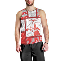 Personalized Romania Valentine's Day Men Tank Top Martenitsi With Hearts Knitting Effect