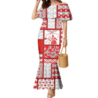 Personalized Romania Valentine's Day Mermaid Dress Martenitsi With Hearts Knitting Effect
