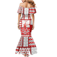 Personalized Romania Valentine's Day Mermaid Dress Martenitsi With Hearts Knitting Effect