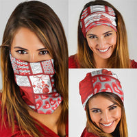 Romania Valentine's Day Neck Gaiter Martenitsi With Hearts Knitting Effect