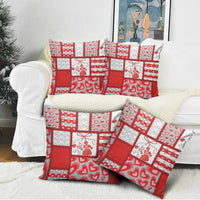 Romania Valentine's Day Pillow Cover Martenitsi With Hearts Knitting Effect