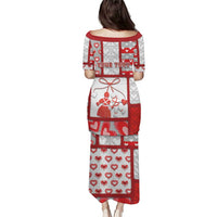 Personalized Romania Valentine's Day Puletasi Martenitsi With Hearts Knitting Effect