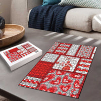 Romania Valentine's Day Puzzle Martenitsi With Hearts Knitting Effect