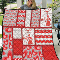 Romania Valentine's Day Quilt Martenitsi With Hearts Knitting Effect