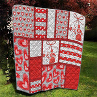 Romania Valentine's Day Quilt Martenitsi With Hearts Knitting Effect
