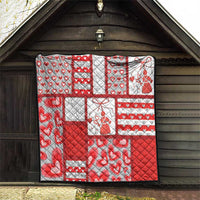 Romania Valentine's Day Quilt Martenitsi With Hearts Knitting Effect