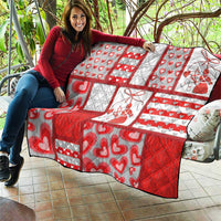 Romania Valentine's Day Quilt Martenitsi With Hearts Knitting Effect