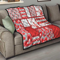 Romania Valentine's Day Quilt Martenitsi With Hearts Knitting Effect