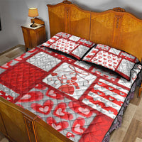 Romania Valentine's Day Quilt Bed Set Martenitsi With Hearts Knitting Effect
